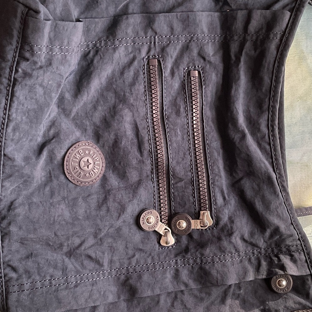 Kipling Dark blue shoulder bag  with Dual Zippers